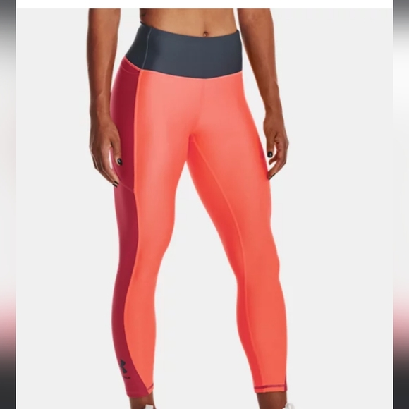 🆕UA | Women's HeatGear® No-Slip Waistband Blocked Ankle Legging Size Small - Picture 2 of 8